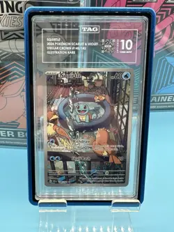 POKEMON 2024 STELLAR CROWN SQUIRTLE ILLUSTRATION RARE 148/142 TAG 10 - Image 1