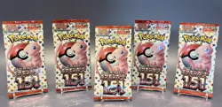 Japanese Pokemon 151 Booster Packs (5x) - Sealed – Free UK Delivery - Image 1