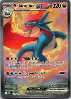 Pokemon Journey Together Salamence ex 187/159 NM - Image 1