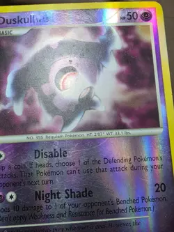 HP Pokemon Duskull 80/130 Diamond and Pearl Reverse Holo - Image 3