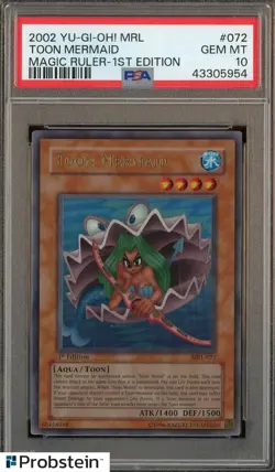 2002 Yu-Gi-Oh! MRL Magic Ruler 1st Edition #072 Toon Mermaid PSA 10 GEM MINT - Image 1