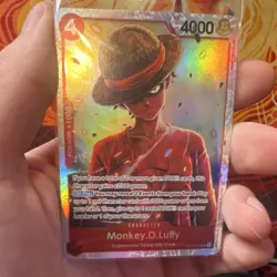 Namco Monkey.D.Luffy OP12-015 Legacy Master Super Rare Holo Foil 4000 Power - Image 1