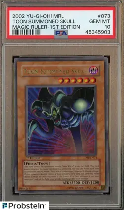 2002 Yu-Gi-Oh! MRL Magic Ruler 1st Edition #073 Toon Summoned Skull PSA 10 - Image 1