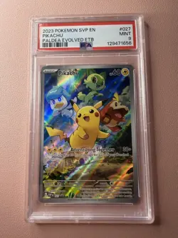 PSA 9 Pikachu 027 Scarlet & Violet Paldea Evolved ETB Promo Card Holo SVP027 - Image 1