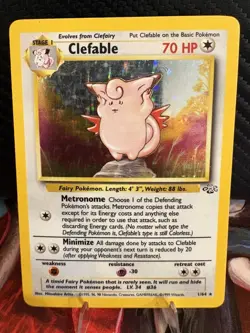 Clefable Holo 1/64 Base Set WOTC Pokemon Card LP Vintage 1999 - Image 1