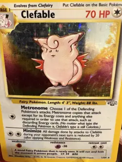 Clefable Holo 1/64 Base Set WOTC Pokemon Card LP Vintage 1999 - Image 2