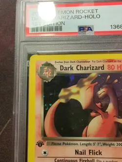 PSA 1.5 - DARK CHARIZARD 4/82 1st Edition Team Rocket Pokemon Card HOLO Low Pop - Image 2