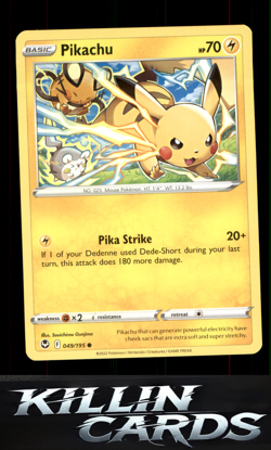 Pikachu 049/195 Pokemon Common SWSH12: Silver Tempest Card NM - Image 1