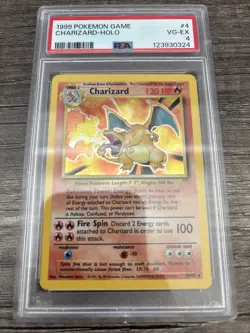 1999 Pokemon Charizard Holo PSA 4 Trading Card Game - Image 1