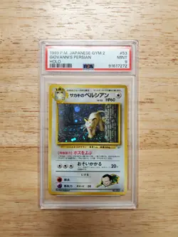 Pokemon PSA 9 MINT 1999 Giovanni's Persian Japanese Gym Challenge Holo Card - Image 1