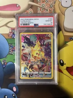 Pokemon Pikachu TCG Full Art Secret Rare Holo Card Crown Zenith 160/159 - Image 1