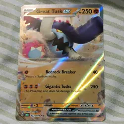 Great Tusk ex 123/198 SV01 Scarlet & Violet Double Rare Holo Foil Pokemon Card - Image 2