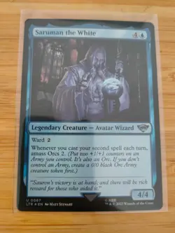 MTG Saruman the White (FOIL) 0067 Lord of the RIngs M/NM Free UK P&P - Image 1