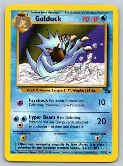 Golduck 35/62 Uncommon Fossil Pokemon Unlimited Lightly Played - Image 1