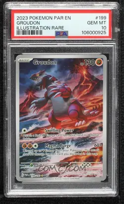 Pokemon 2023 Groudon 199/182 Illustration Rare Paradox Rift PSA 10 - Image 1
