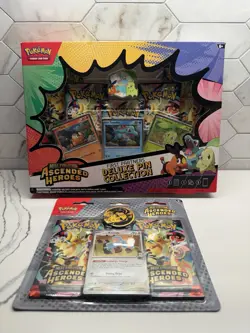 Pokemon Acended Heroes Deluxe Pin Collection Mega Evolution And 2 Pack Blister - Image 1
