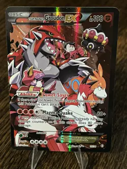 Team Magma's Groudon EX 15/34 Double Crisis Holo MP Pokemon TCG Legendary Rare - Image 1
