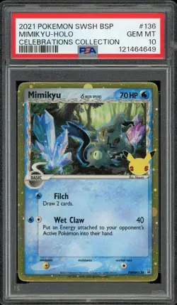 2021 POKEMON SWSH PROMO CELEBRATIONS COLLECTION #136 MIMIKYU HOLO PSA 10 - Image 1