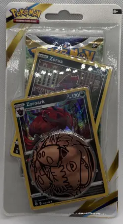 POKEMON BRILLIANT STARS Checklane Blister Pack Zoroark Zorua Promo Cards MINT - Image 1
