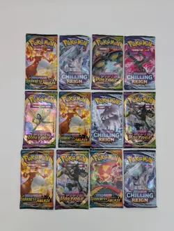 12 Pokemon Booster Packs -$6.00 per pack - Chilling Reign/Vivid Voltage/Darkness - Image 1