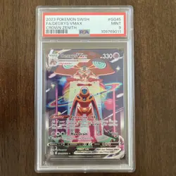 PSA 9 Mint Pokemon Crown Zenith Deoxys VMAX GG45 Full Art - Image 1