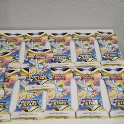 Pokemon TCG Sword & Shield Brilliant Stars Sleeved Booster Shaymin - 18 Pack Lot 820650809972 - Image 5