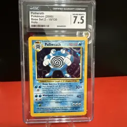 2000 Pokemon Base Set 2 Poliwrath Holo 15/130 CGC 7.5 NM+ WOTC Vintage 🌀 - Image 1