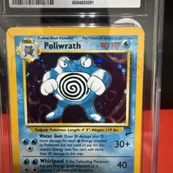 2000 Pokemon Base Set 2 Poliwrath Holo 15/130 CGC 7.5 NM+ WOTC Vintage 🌀 - Image 3