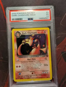 PSA 1.5 Dark Charizard Holo Swirl Team Rocket Unlimited #4/82 Pokemon Low POP - Image 1