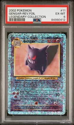 Pokemon Gengar Legendary Collection Reverse Holo Rare #11 PSA 6 EX-MT 2002 - Image 1