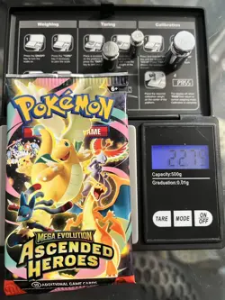 Heavy Pokemon TCG Ascended Heroes Booster Pack 22.79g SEALED ⚡ - Image 2