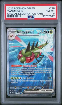 2025 POKEMON DRI EN-DESTINED RIVALS SPECIAL ILLUSTRATION RARE YANMEGA EX PSA 8 - Image 1
