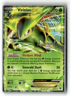 Virizion EX ⭐ 9/101 Holo Rare EX Plasma Blast World Championship Pokemon LP - Image 1