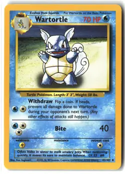 Wartortle ⭐ 42/102 Uncommon WOTC Base Set 1999 Pokemon NM - Image 1