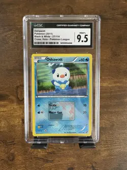 Pokemon Oshawott Cross Holo Pokemon League CGC 9.5 Black & White 27/114 2011 - Image 1