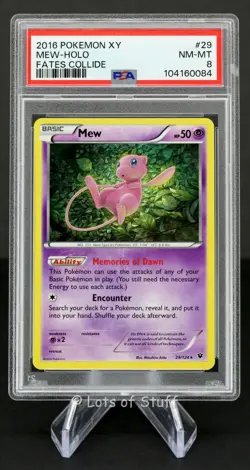 PSA 8 NM/MINT Mew Holo Rare Fates Collide Pokemon 2016 29/124 -84 - Image 1