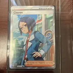 Cheren 258/217 Full Art Trainer Ultra Rare Holo Ascended Heroes Pokemon TCG - Image 1