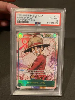 One Piece Monkey D.Luffy OP13-118 SEC Alt Art Carrying On His Will PSA 10 - Image 1