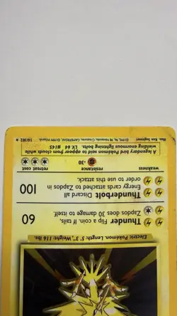 Zapdos Base Set 16/102 Holo Rare 90 HP Pokemon Card - Image 4