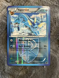 Pokemon TCG Vaporeon Plasma Freeze 20/116 Reverse Holo Uncommon Card - Image 1