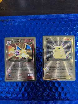 2021 CHARIZARD #4 & PKACHU #58 CELEBRATIONS ULTRA PREMIUM COLLECTION METAL CARDS - Image 3