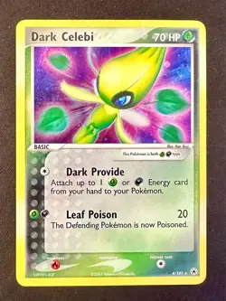 Dark Celebi 4/101 2004 EX Hidden Legends Pokemon Card Nintendo Holo Rare - Lp/Mp - Image 1