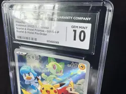 2022 Pokemon Pikachu Chinese S&V Promo Holo 001/SV-P Card CGC 10 Gem Mint - Image 2