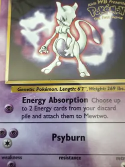 Pokemon Mewtwo Card BLACK STAR PROMO Set #3 Movie WB Stamped! - Image 5
