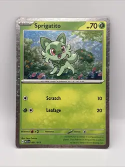 Pokemon Card Sprigatito 001/015 McDonalds 2023 Holo Rare - Image 1