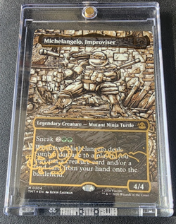 2026 Magic MTG TMNT Michelangelo, Improviser Borderless Gold Foil Signature - Image 1