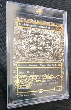 2026 Magic MTG TMNT Michelangelo, Improviser Borderless Gold Foil Signature - Image 2