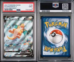 Pokemon Dragonite V Full Art 192/203 SWSH07 Evolving Skies Holo PSA 9 2021 - Image 3