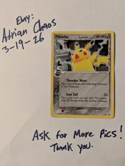 Pokemon Pikachu Delta Species 035 Promo Holo 40HP Thunder Wave Iron Tail 2006 - Image 2