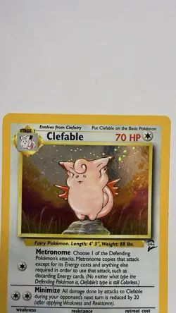 Clefable Base Set 2 5/130 Holo Rare 70 HP Stage 1 Pokemon Card - Image 3